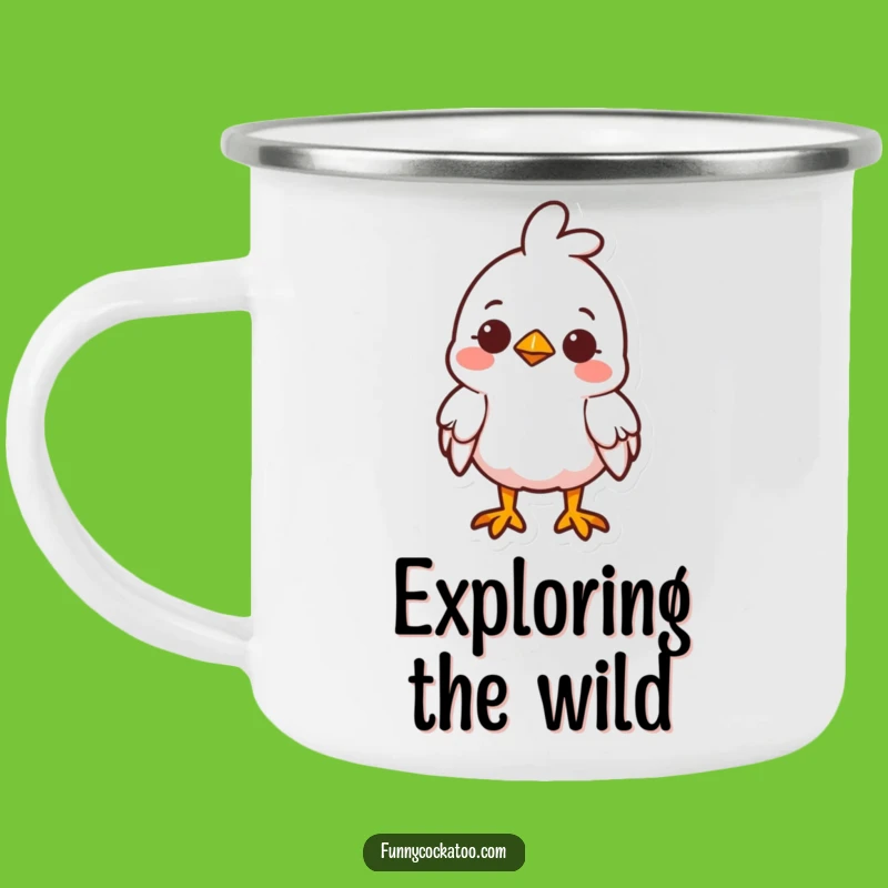 Funny Cute Fowl Camping Mug: Curious Adventures, Smile - Hilarious Outdoor Funny Gift