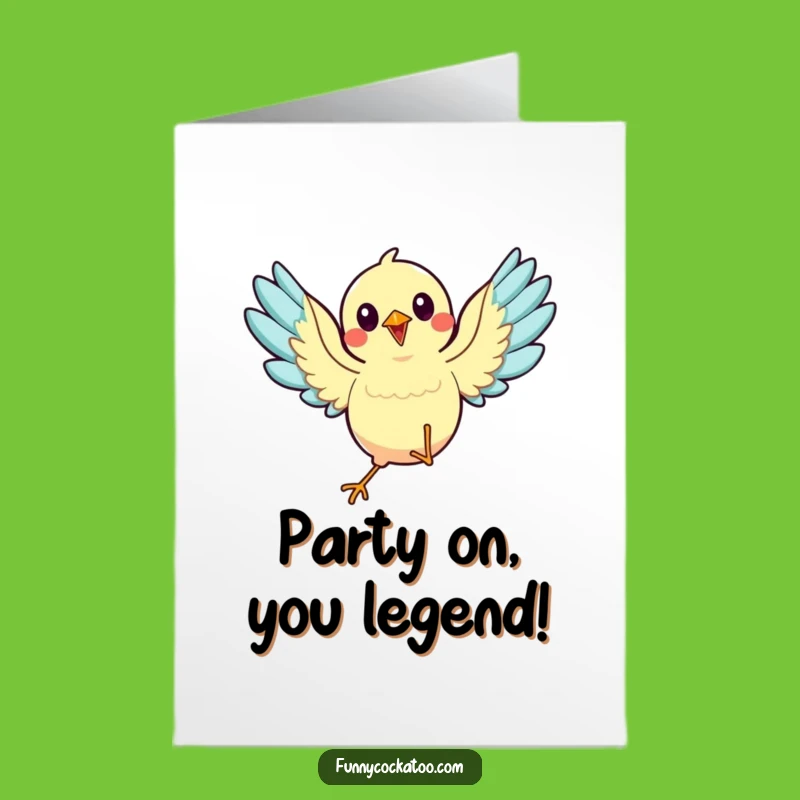 Free Printable Congratulations Card: Dancing Bird, Festive Downloadable Gift for Celebrating Success