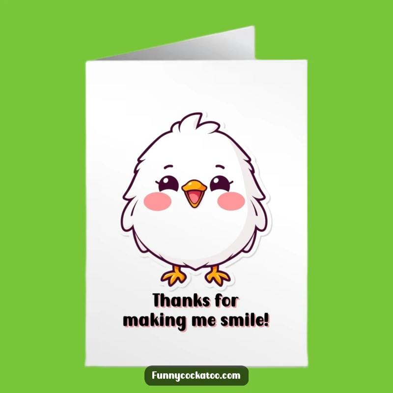 Free Printable Thank You Card: Fluffy Bird Grin, Express Gratitude with a Funny Downloadable Gift
