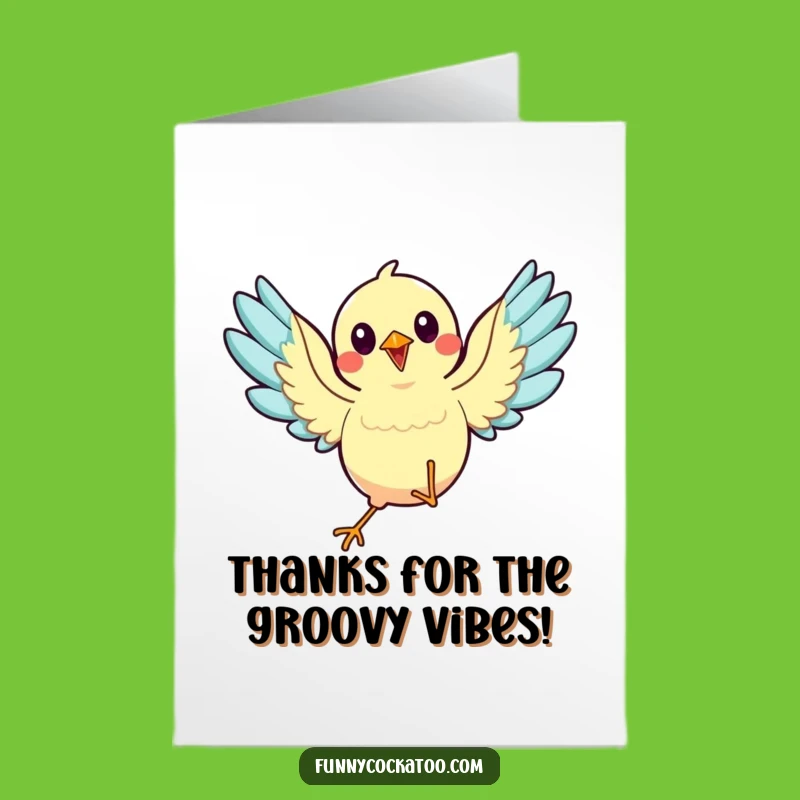 Free Printable Thank You Card: Dancing Bird, Lively Downloadable Gift for Expressing Gratitude